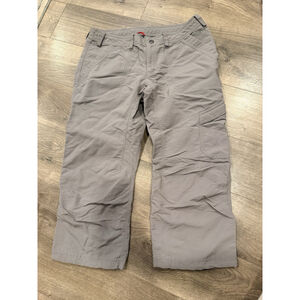 The North Face Women Sz 10 Gray Crop Hiking Outdoor Logo Pants Zip Cargo Pocket